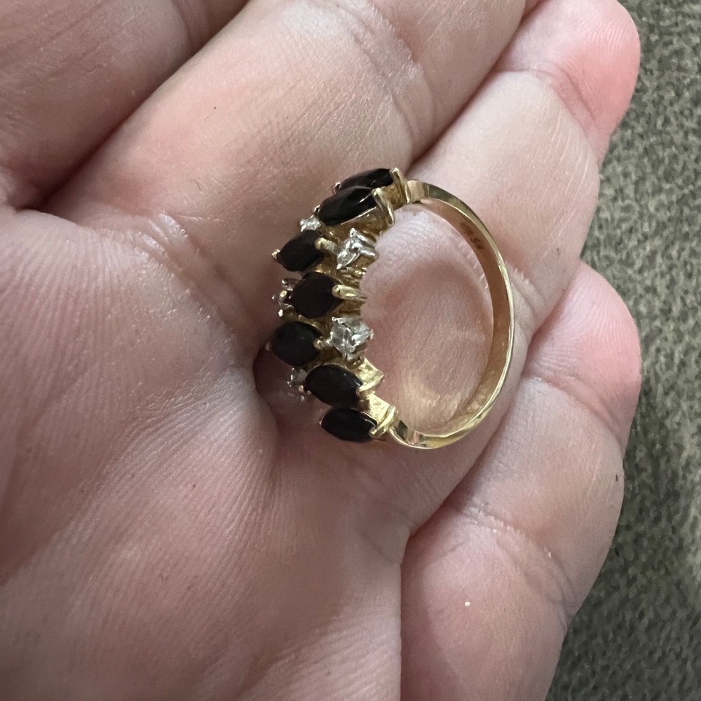 Black and Gold Prong Set Ring